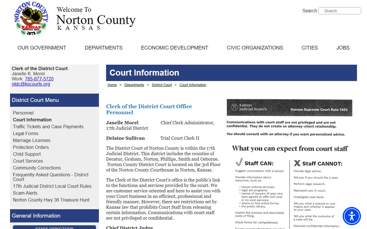 Norton County court record request instructions after jail arrest